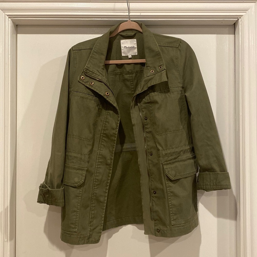 Madewell army green canvas jacket size small